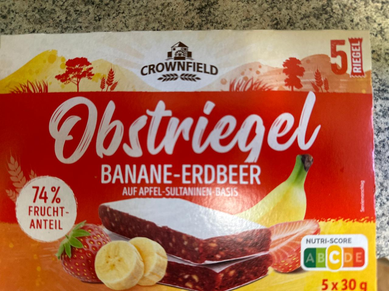 Fotografie - Obstriegel Banane-Erdbeer Crownfield