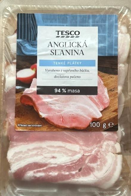 Fotografie - anglická slanina tenké plátky Tesco