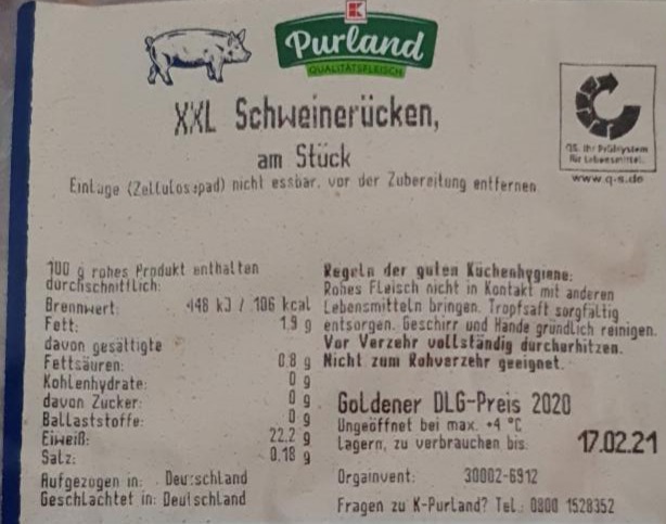 Fotografie - Schweinerücken Kaufland