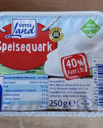 Fotografie - Speisequark 40% - Gutes Land