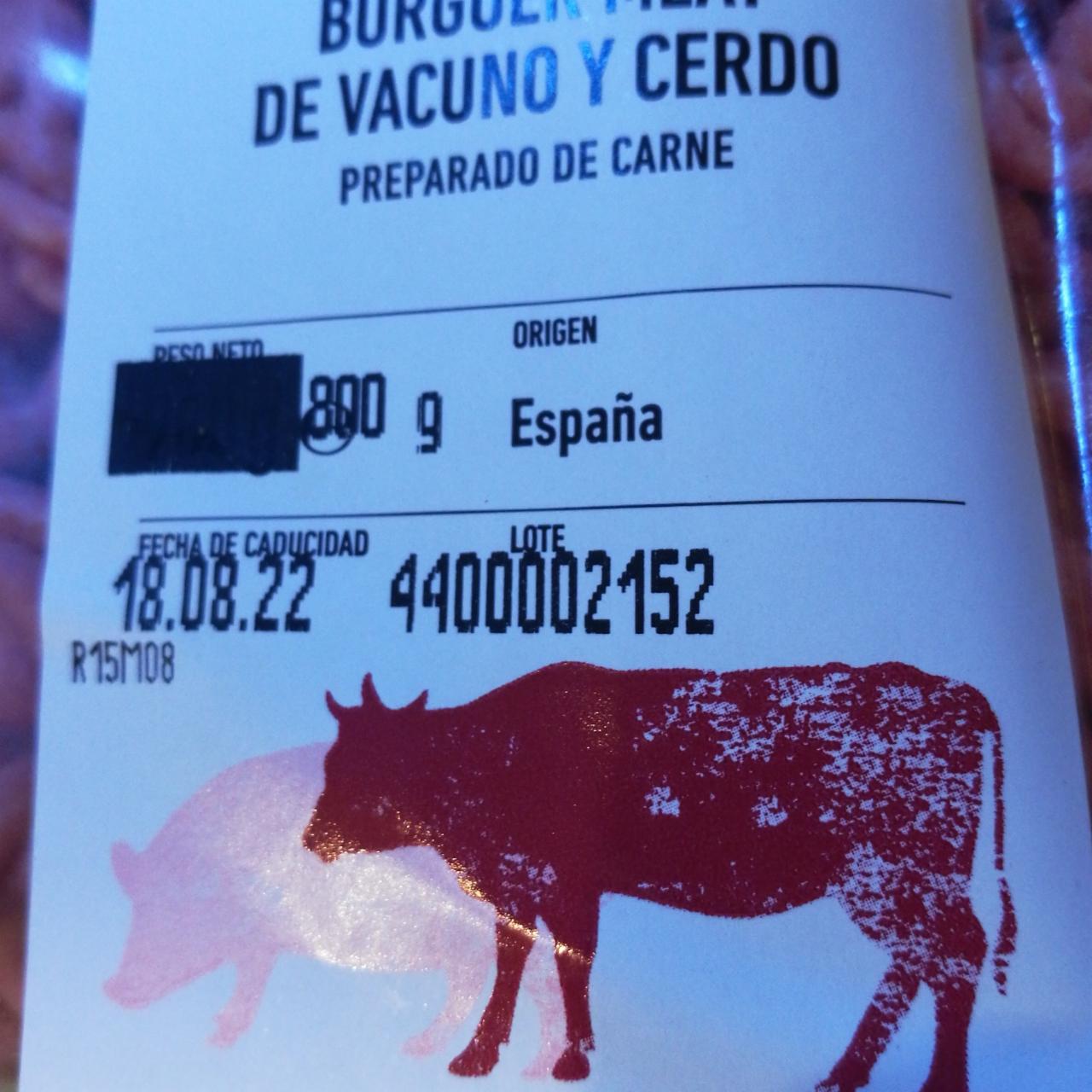 Fotografie - Burger carne de vacuno y cerdo Aldi