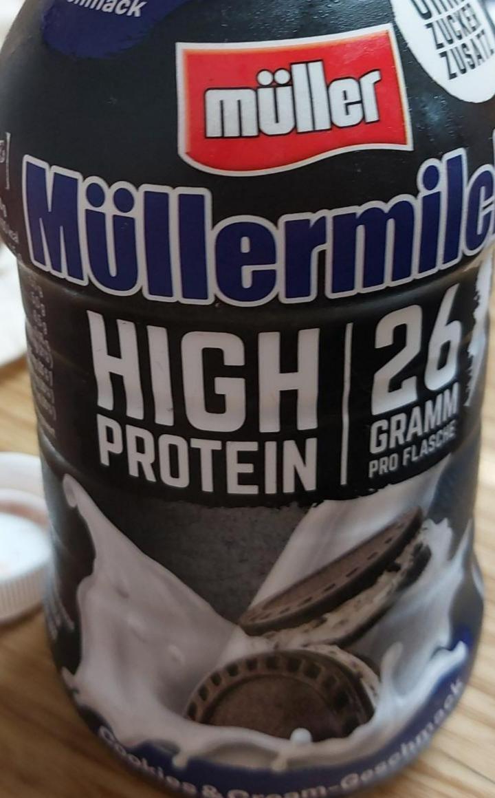 Fotografie - Müllermilch High Protein Cookies & Cream Müller