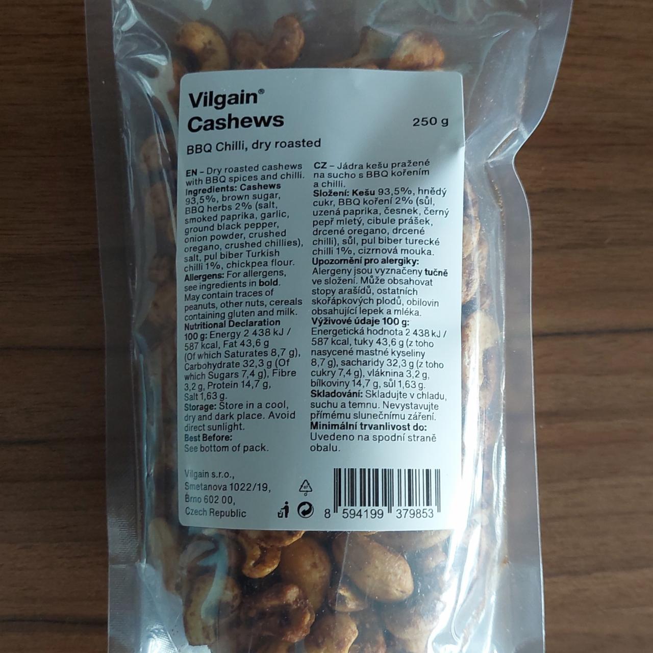 Fotografie - Cashews BBQ Chilli, dry roasted Vilgain