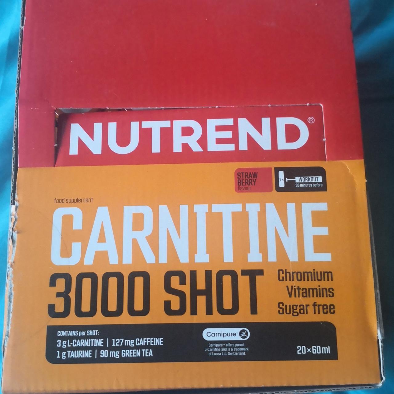 Fotografie - Carnitine 3000 shot strawberry (jahoda) Nutrend