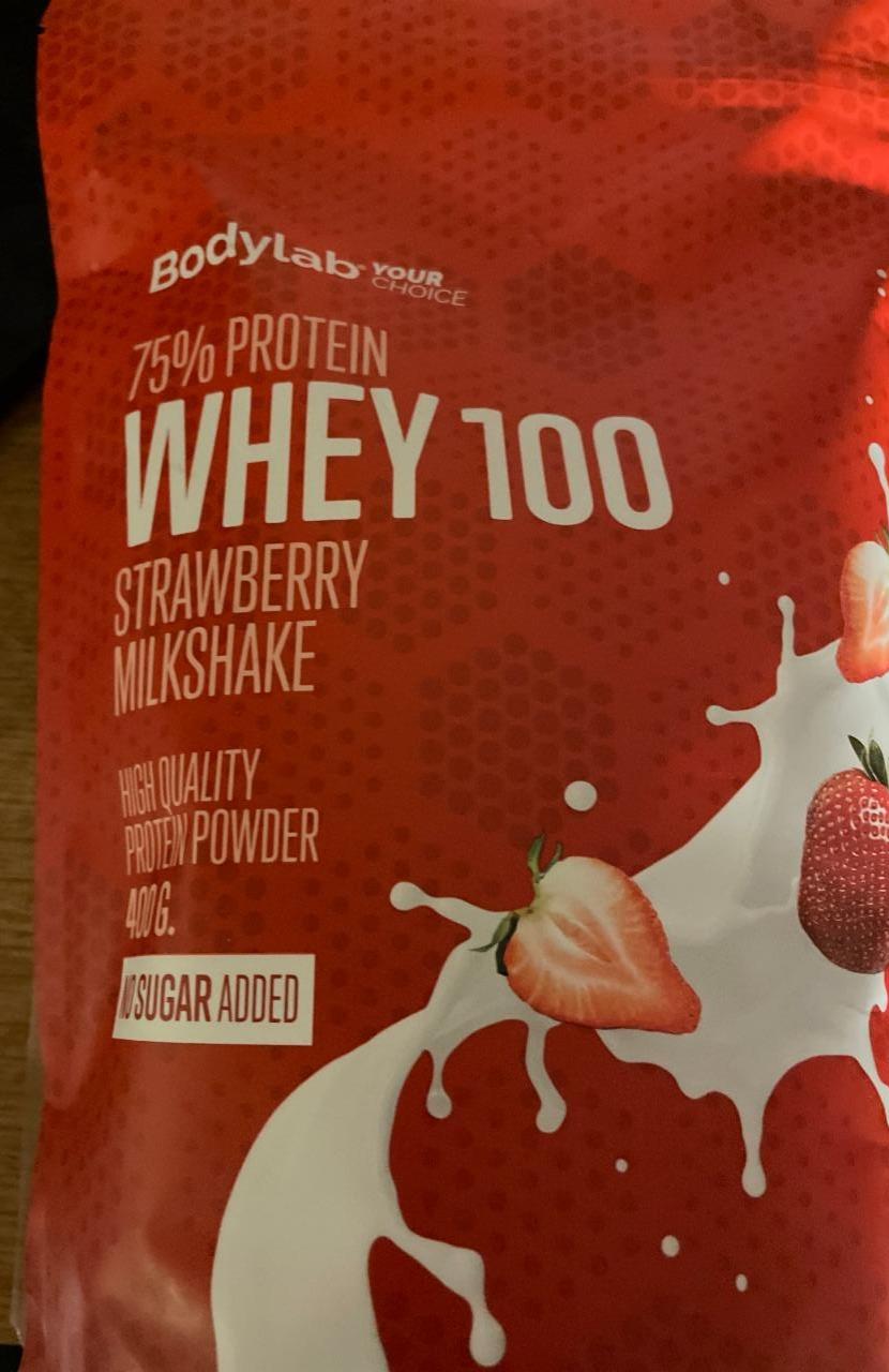 Fotografie - Whey Protein 100 Strawberry Milkshake protein powder Bodylab