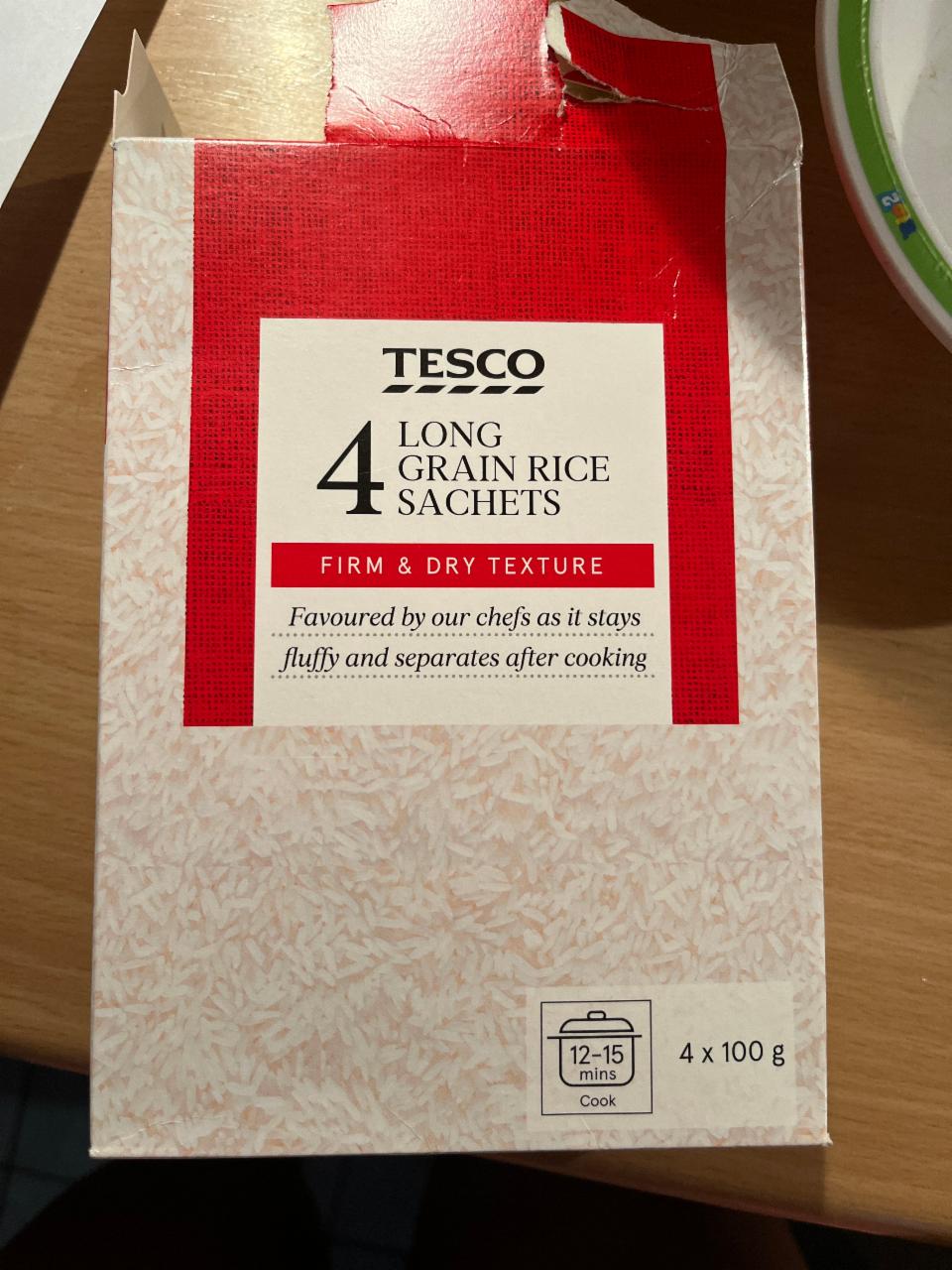 Fotografie - 4 long grain rice sachets Tesco