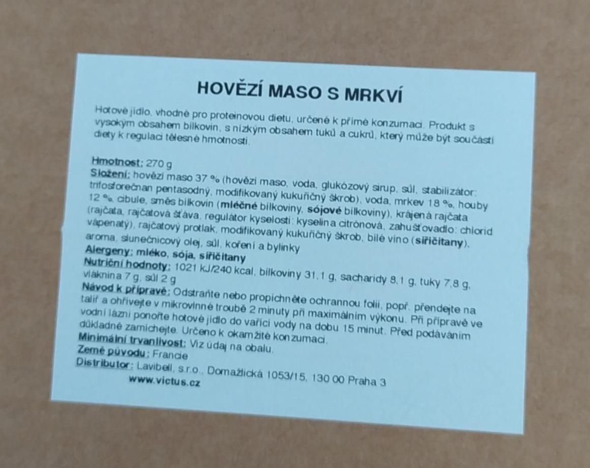 Fotografie - Hovězí maso s mrkví Victus