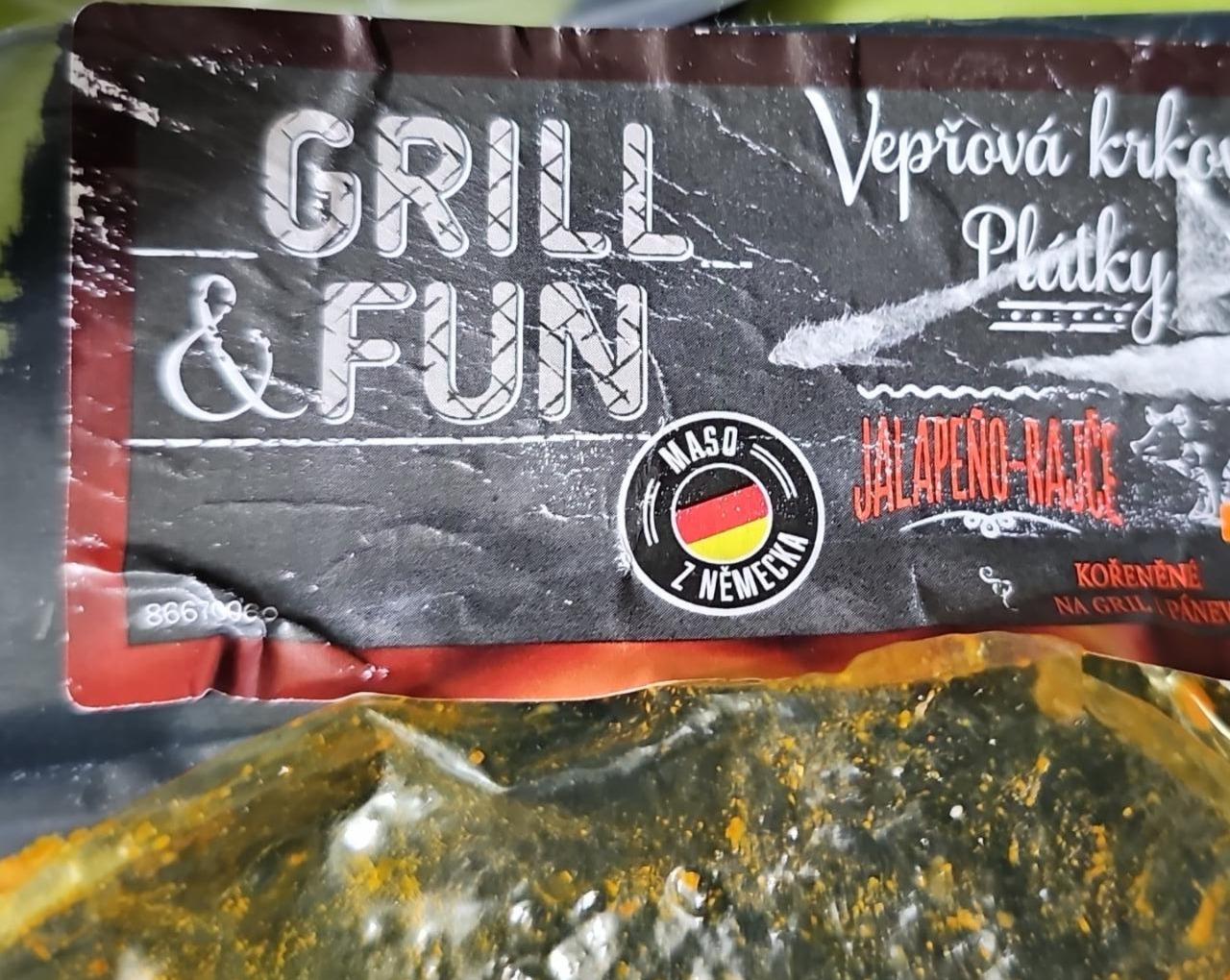 Fotografie - Vepřová krkovice plátky Jalapeňo-Rajče Grill & Fun