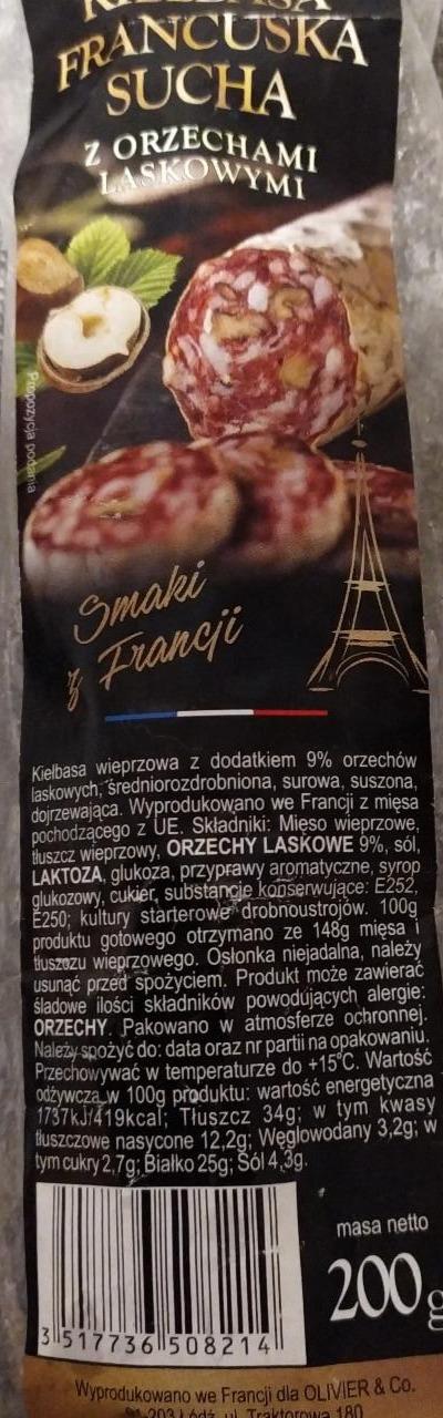 Fotografie - Kielbasa francuska sucha z orzechami laskowymi