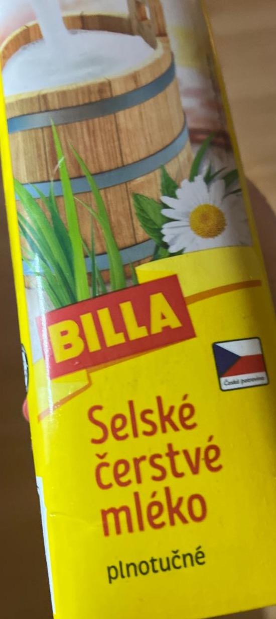 Fotografie - Selské mléko čerstvé plnotučné Billa