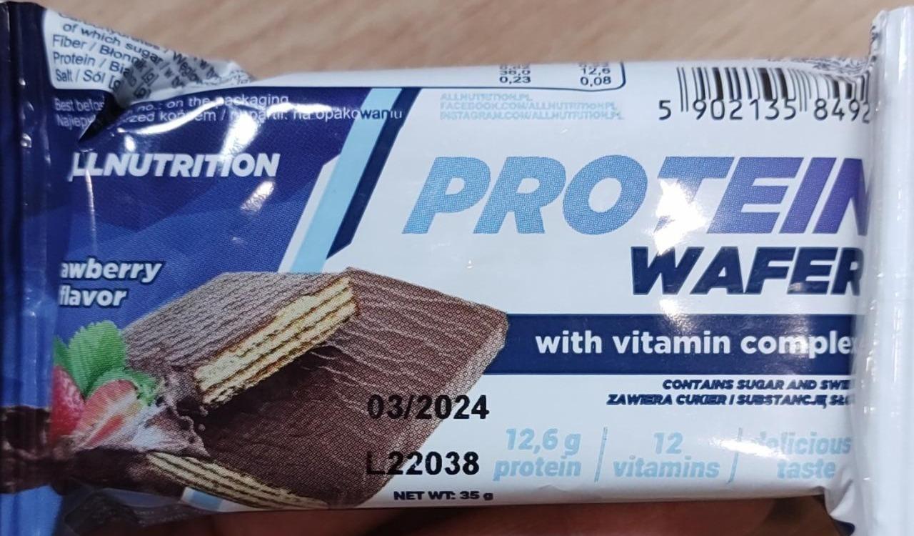 Fotografie - Protein Wafer Strawberry flavor Allnutrition