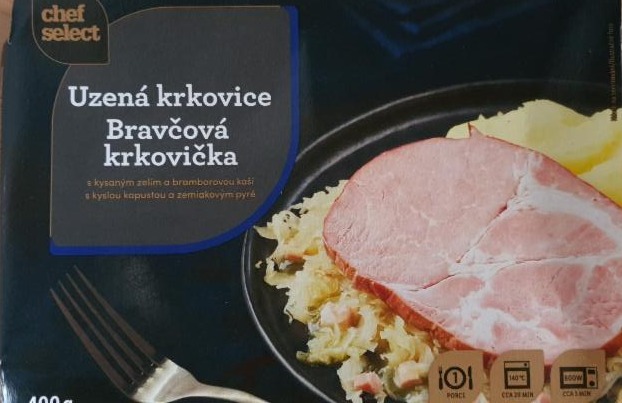 Fotografie - Uzená krkovice s kysaným zelím a bramborovou kaší Chef select