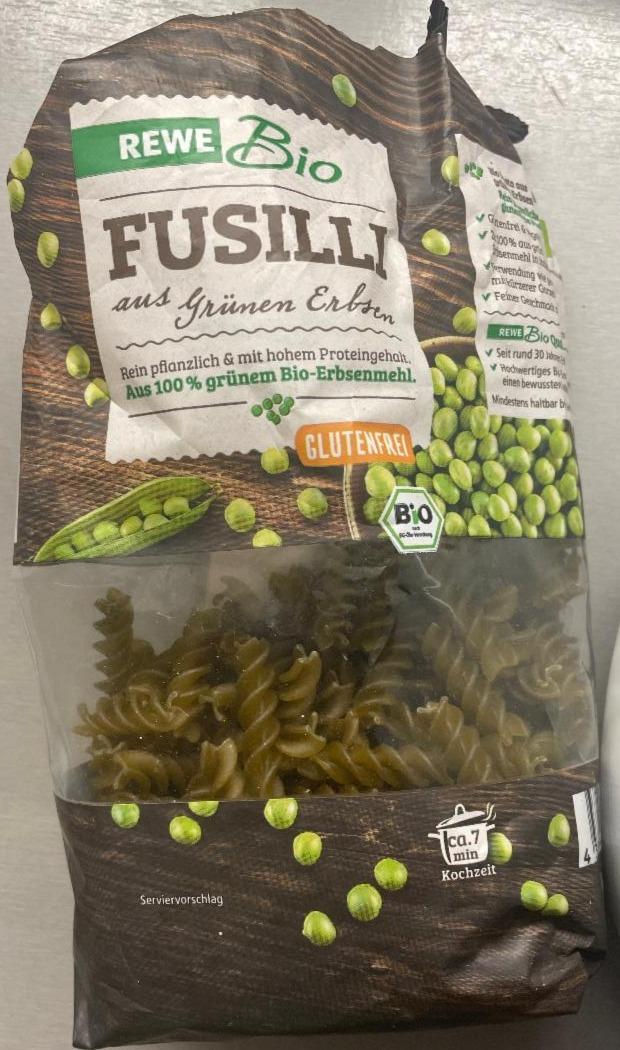 Fotografie - Fusilli aus Grüne Erbsen Rewe Bio