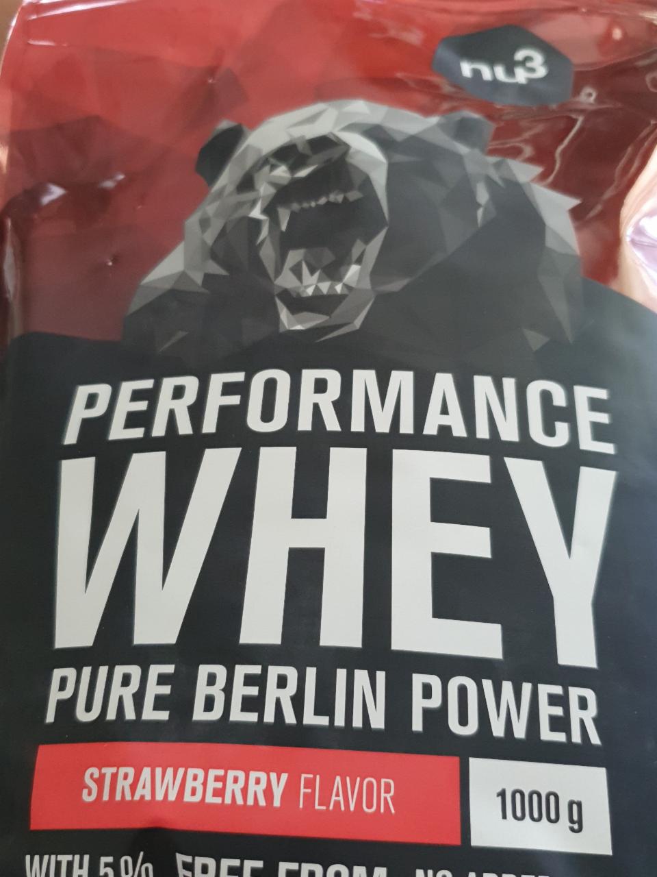 Fotografie - Performance Whey Pure Berlin Power Strawberry flavor nu3