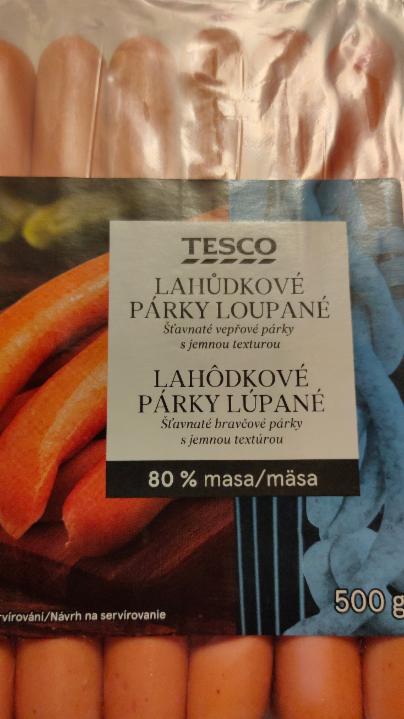 Fotografie - Lahůdkové párky loupané 80% masa Tesco