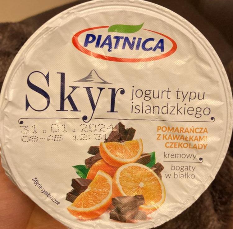 Fotografie - Skyr pomarańcza z kawałkami czekolady Piątnica