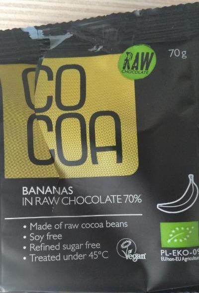 Fotografie - Cocoa Banány v čokoládě BIO RAW