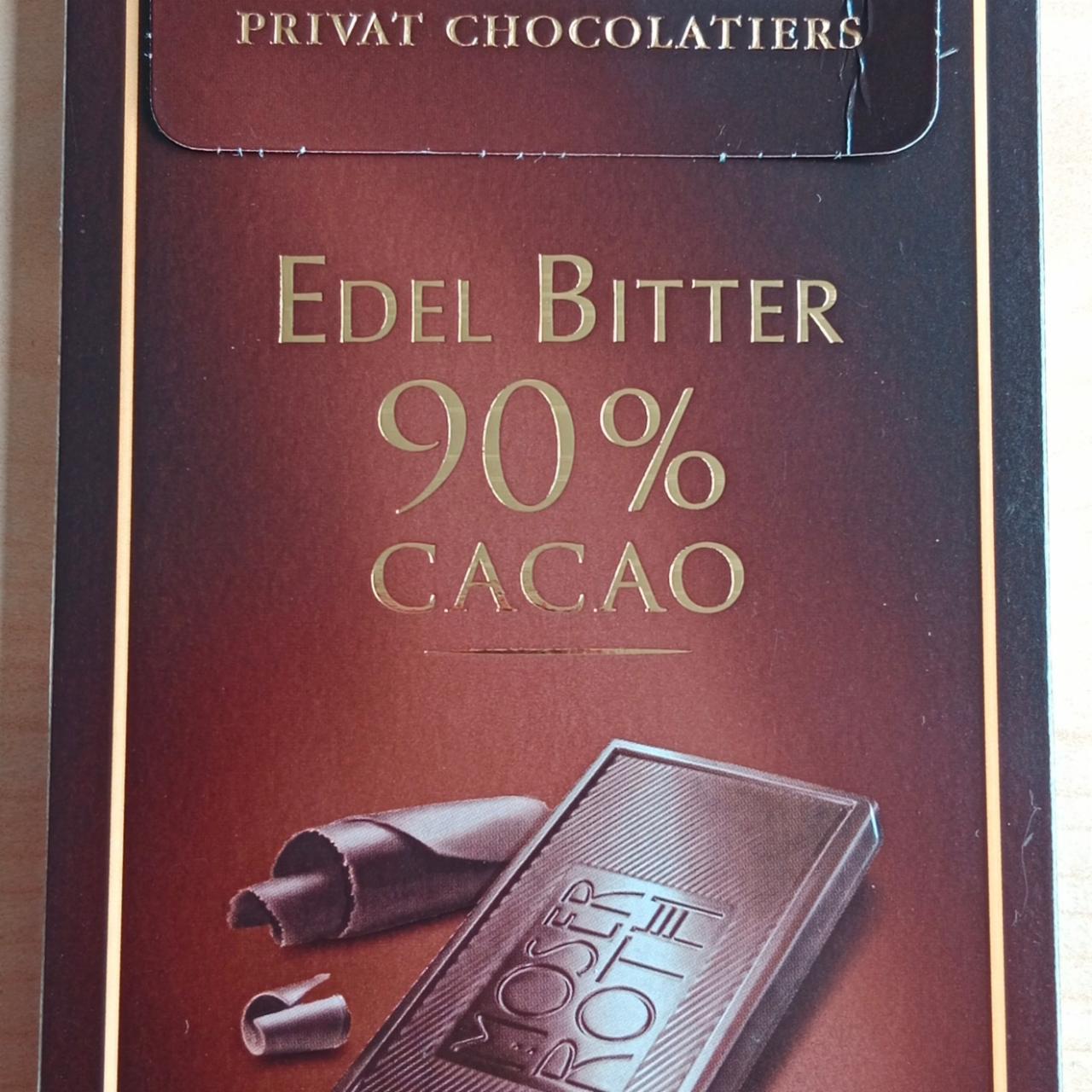 Fotografie - Edel bitter 90% cacao Moser Roth