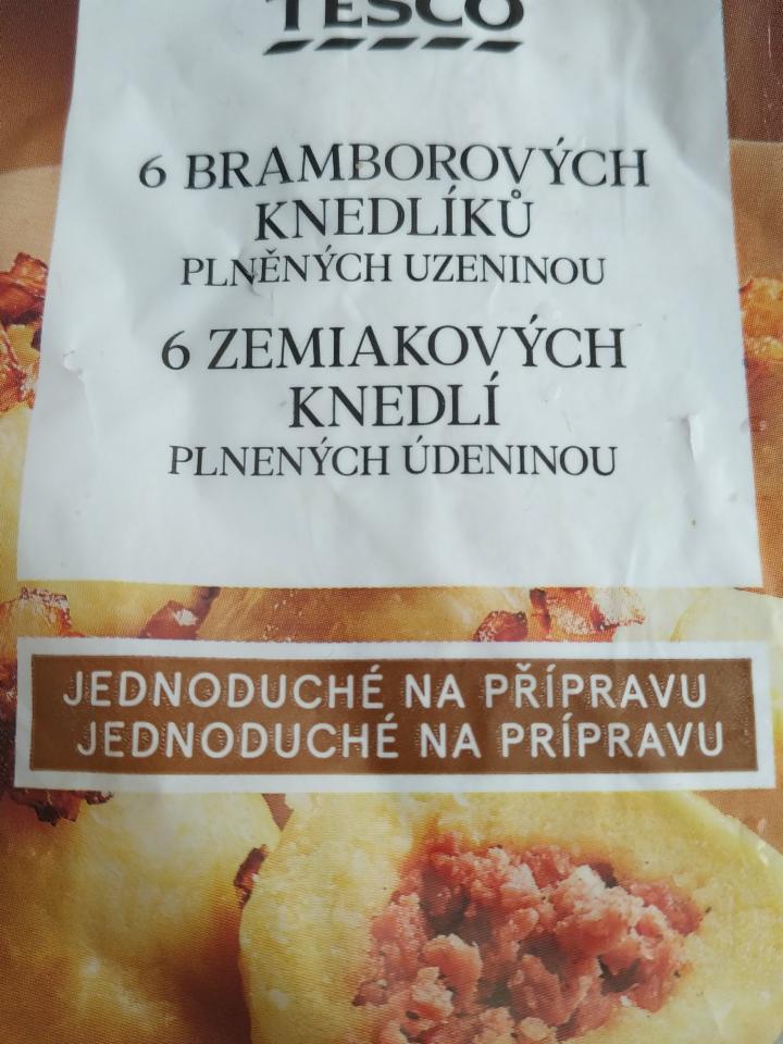 Fotografie - 6 bramborových knedlíků plněných uzeninou Tesco