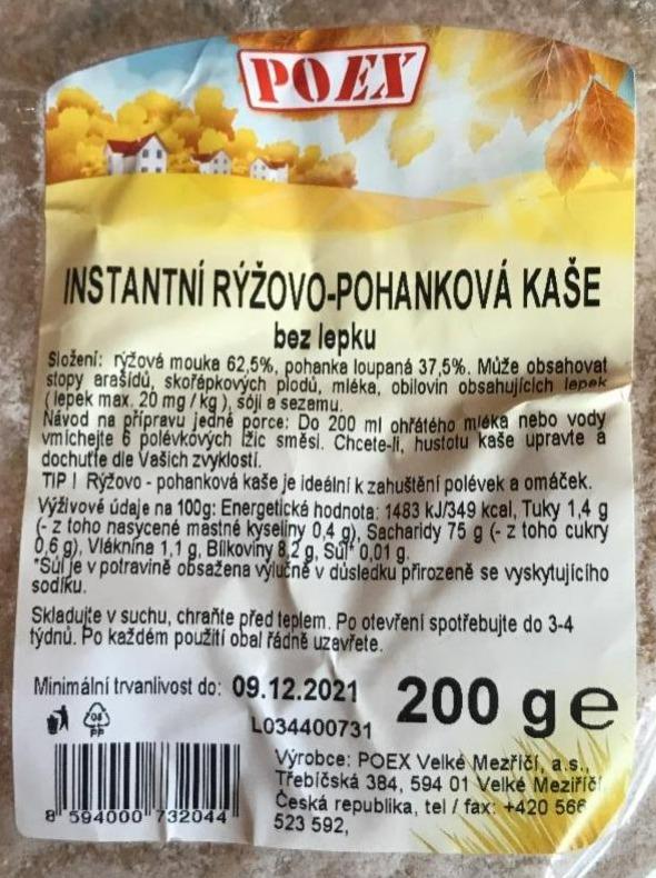 Fotografie - Instantní rýžovo-pohanková kaše bez lepku Poex