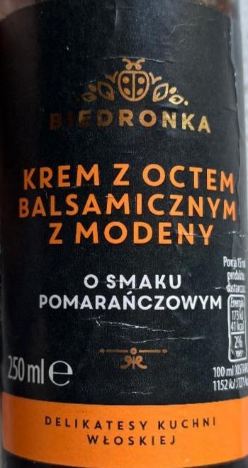 Fotografie - Krem z octem balsamicznym z modeny o smaku pomarańczowym Biedronka