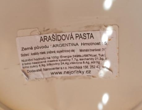 Fotografie - Arašídová Pasta Nejorisky