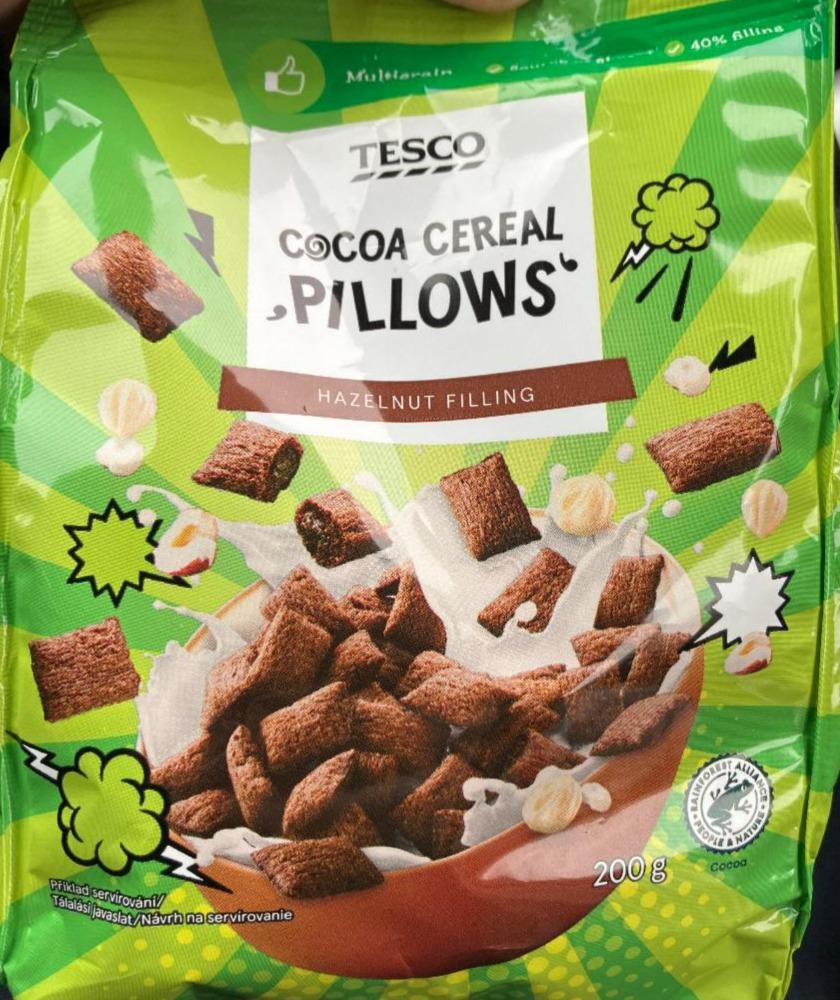 Fotografie - Cocoa Cereal Pillows Hazelnut filling Tesco