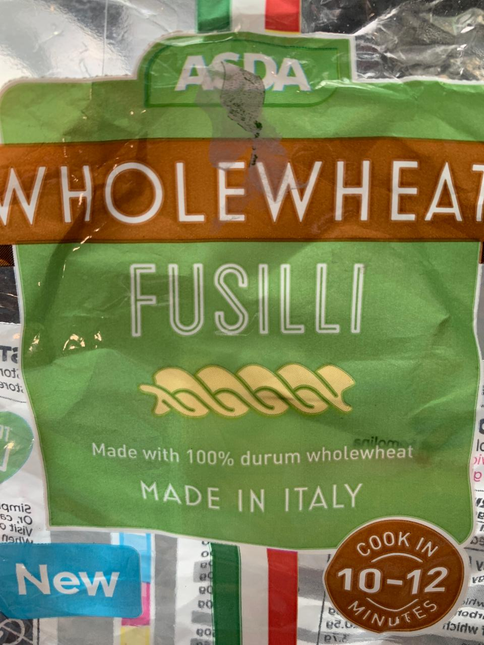 Fotografie - Wholewheat Fusilli Asda