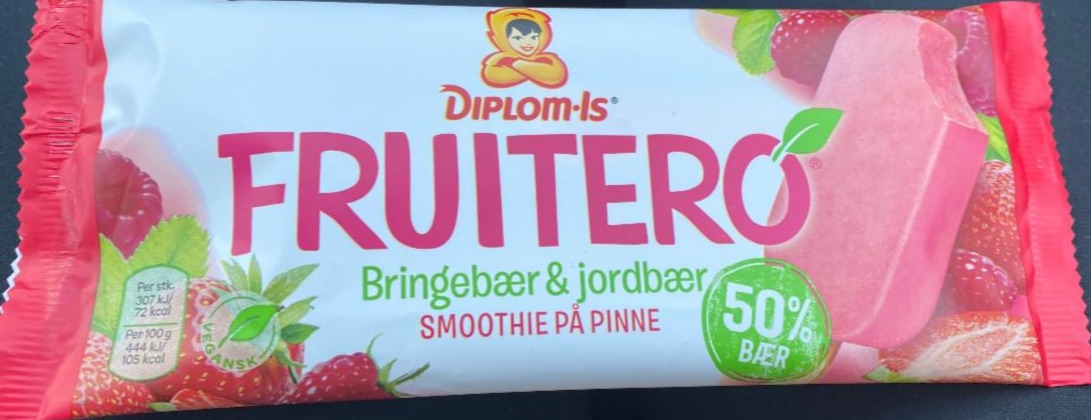 Fotografie - Fruitero Bringebær & Jordbær Smoothie på pinne