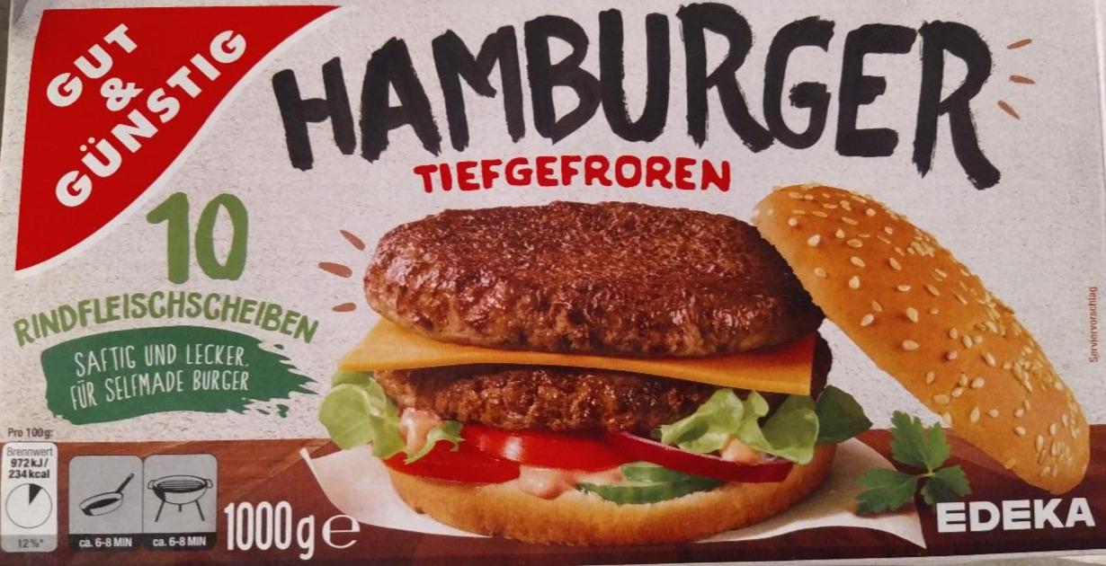 Fotografie - Hamburger hovězí tiefgefroren Edeka