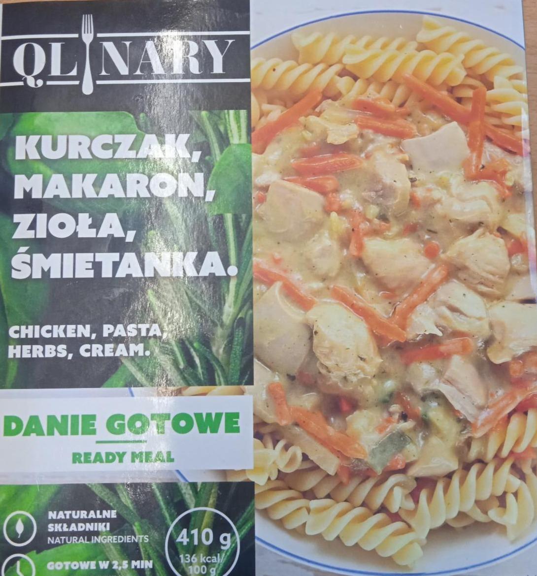 Fotografie - Kurczak, makaron, ziola, śmietanka QLINARY