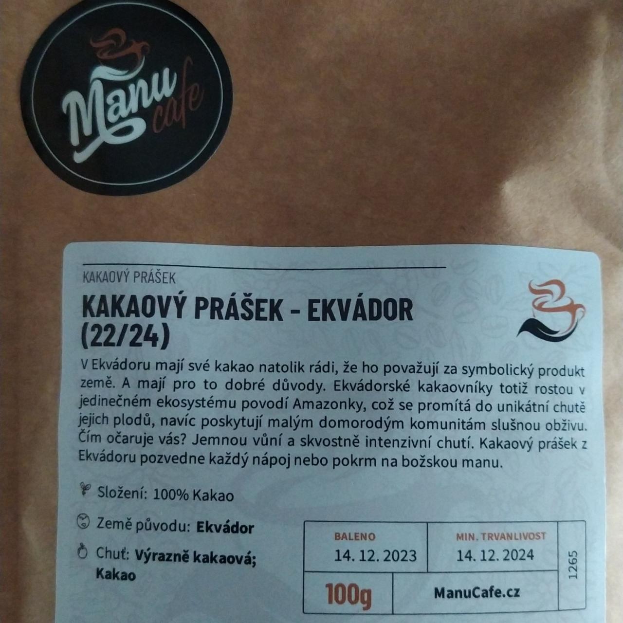 Fotografie - Kakaový prášek ekvádor ManuCafe