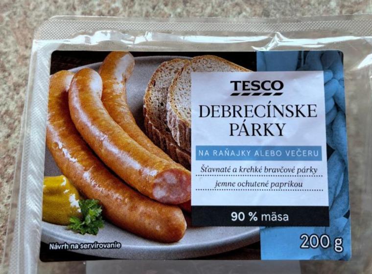 Fotografie - Debrecínske párky 90 % mäsa Tesco