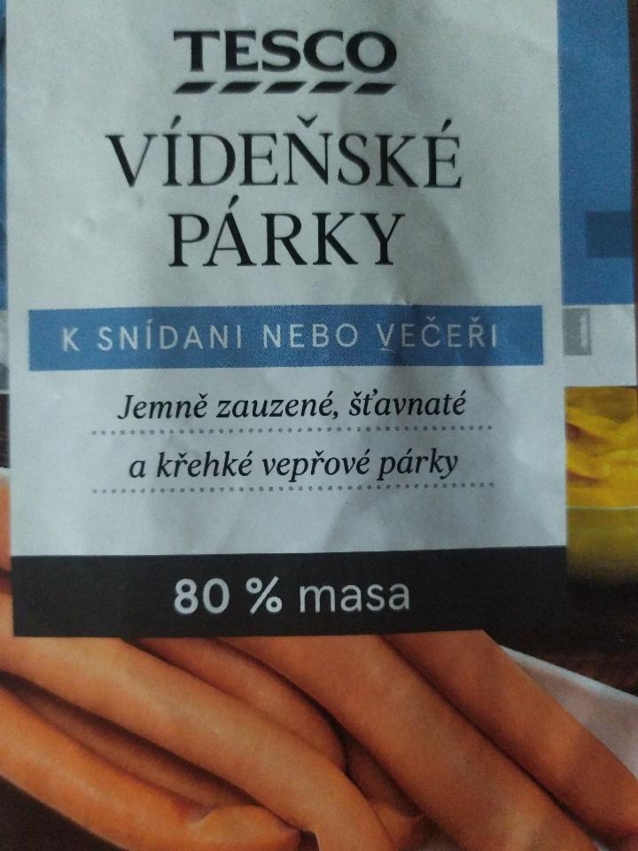 Fotografie - Vídeňské párky k snídani nebo večeři 80% masa Tesco