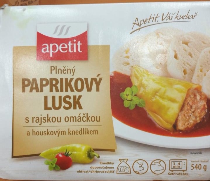 Fotografie - Plněný paprikový lusk s rajskou omáčkou a houskovým knedlíkem Apetit