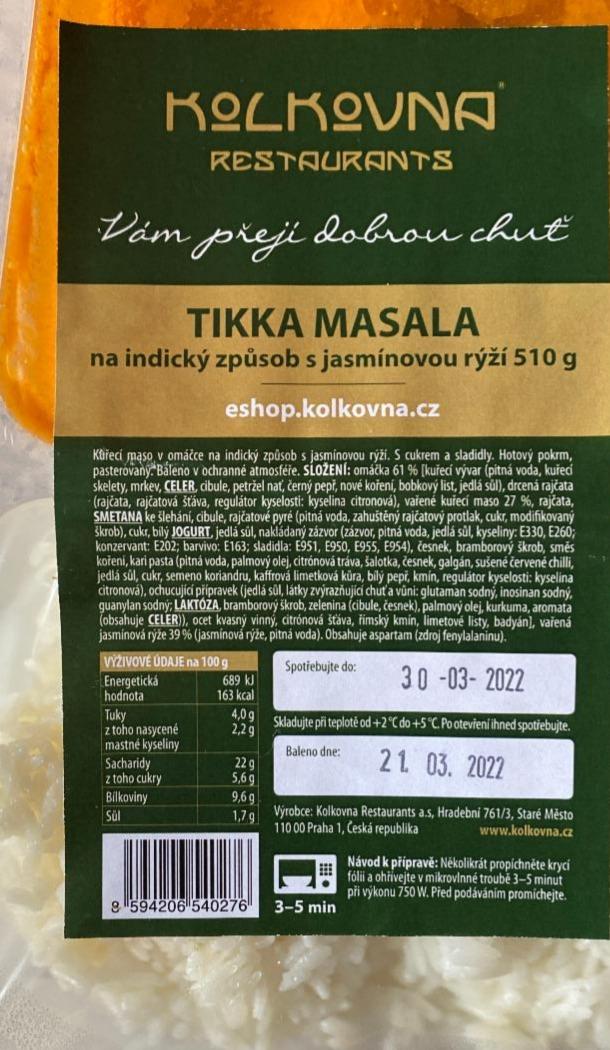 Fotografie - Kolkovna Tikka Masala