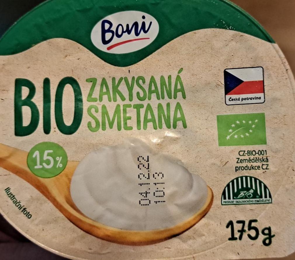 Fotografie - Bio zakysaná smetana 15% Boni