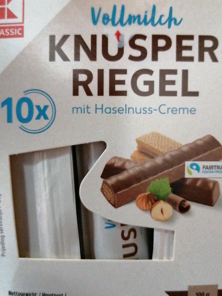 Fotografie - Knusperriegel mit Haselnuss-Creme K-Classic