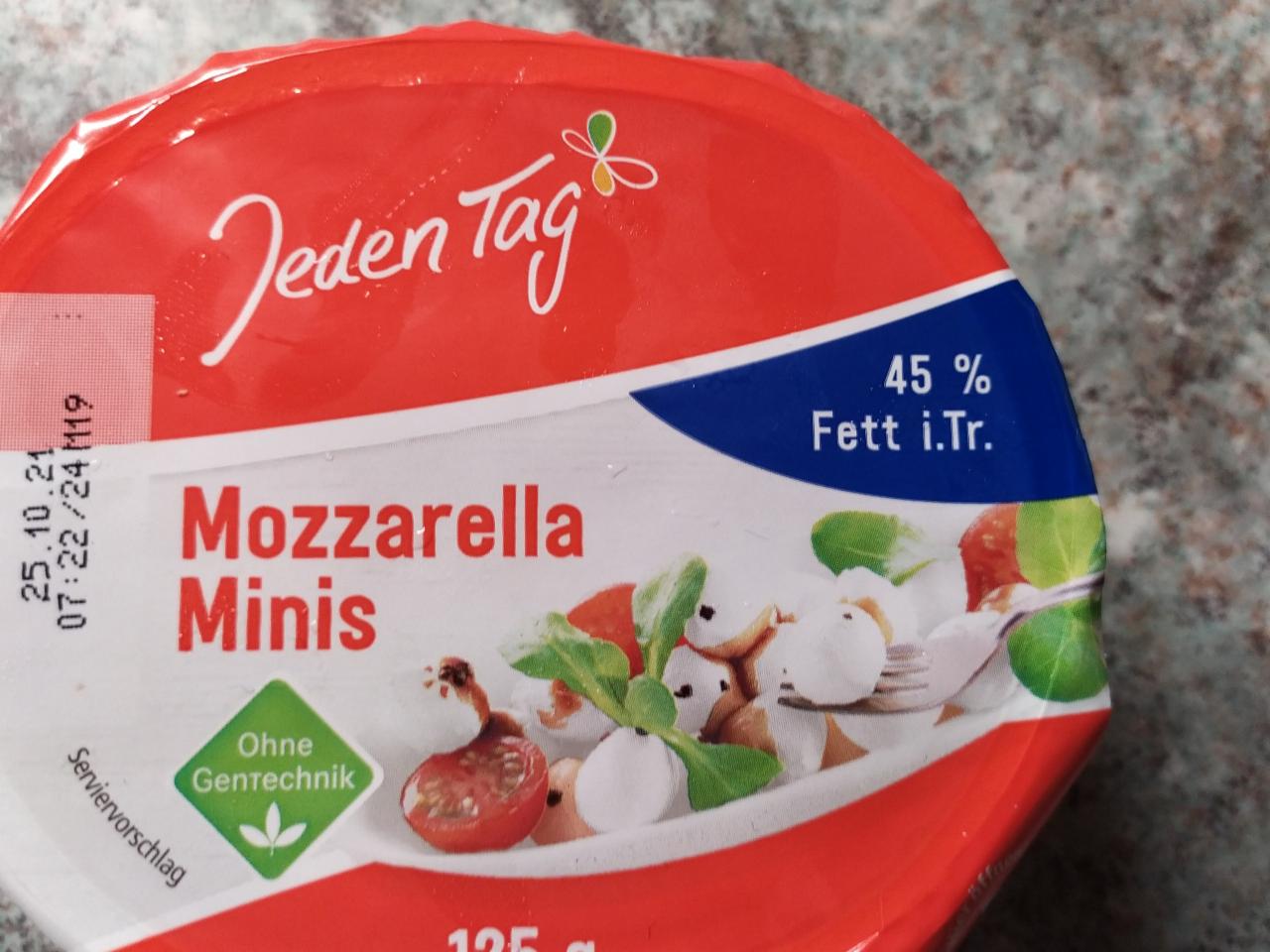 Fotografie - Mozzarella Minis 45% tuku Jeden Tag