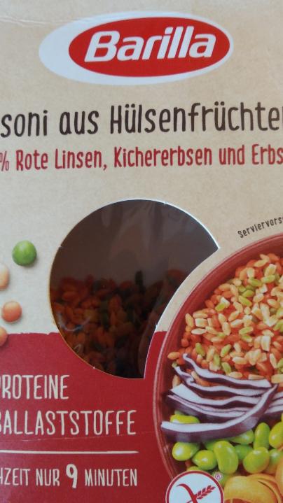 Fotografie - Risoni Rote Linsen, Kichererbsen und Erbsen Barilla