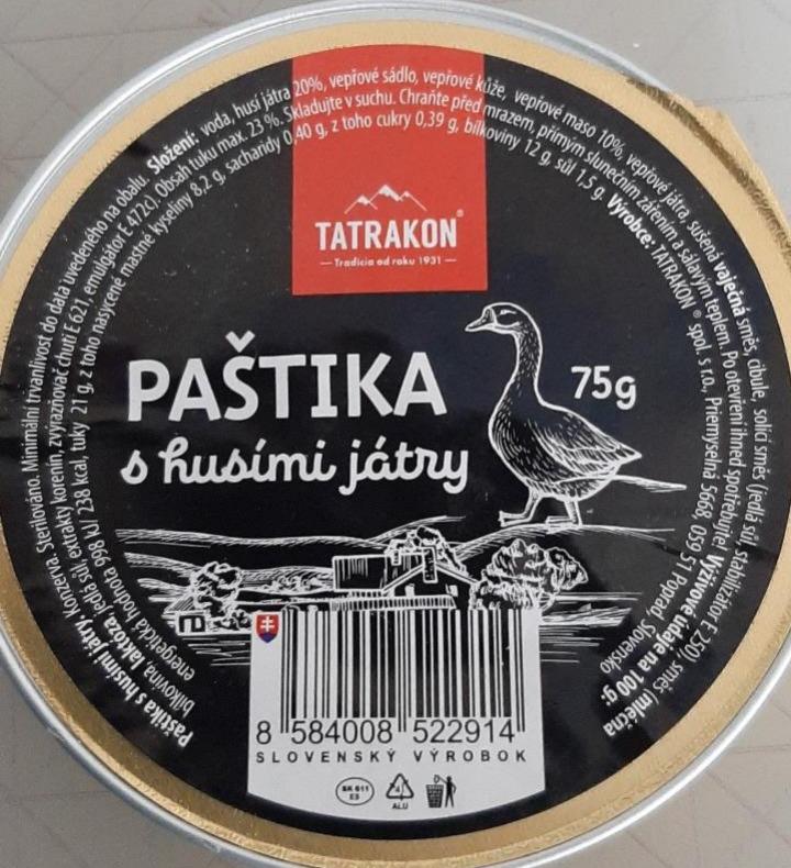 Fotografie - paštika s husími játry Tatrakon