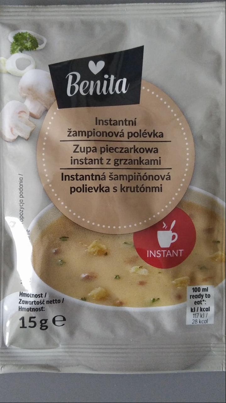 Fotografie - Instantní žampionová polévka Benita