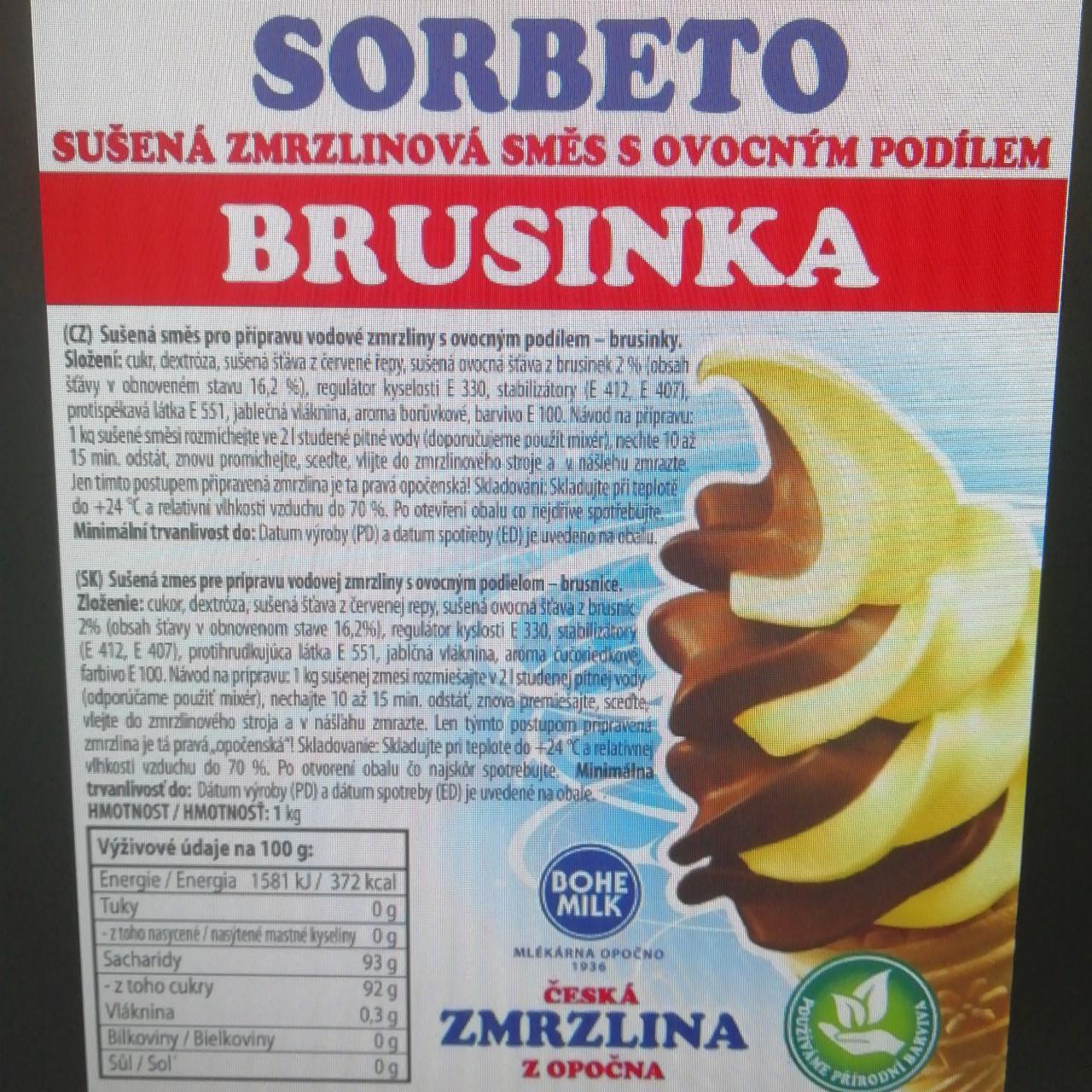 Fotografie - Točená zmrzlina Opočno brusinka sorbet