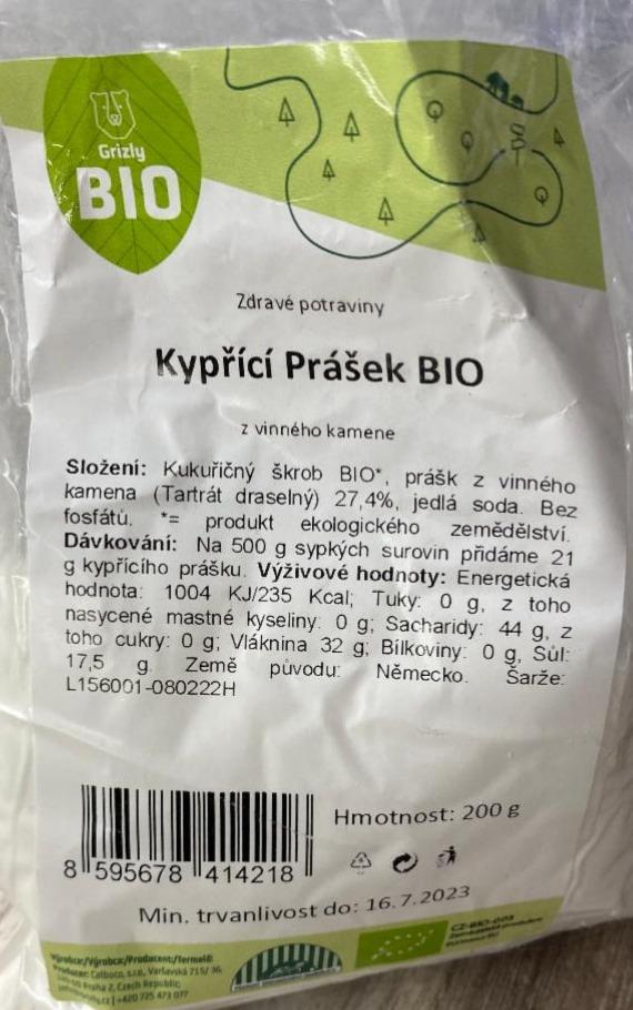 Fotografie - Kypřící prášek BIO Grizly