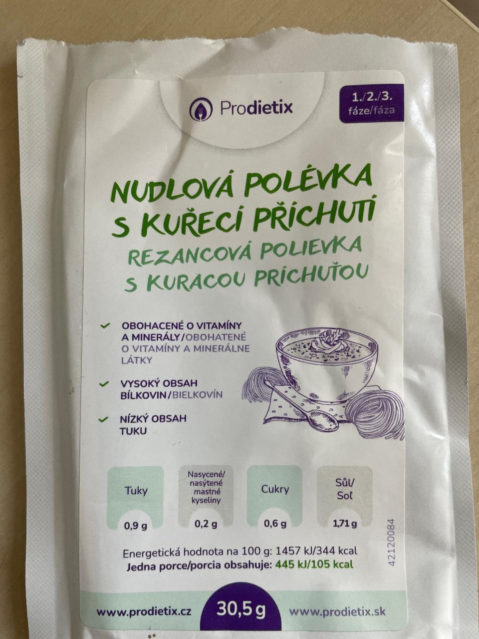 Fotografie - Nudlová polévka s kuřecí příchutí Prodietix Slim