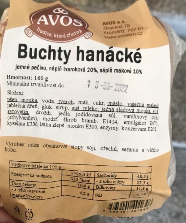 Fotografie - Buchty hanácké náplň tvarohová 20% náplň maková 10% Avos