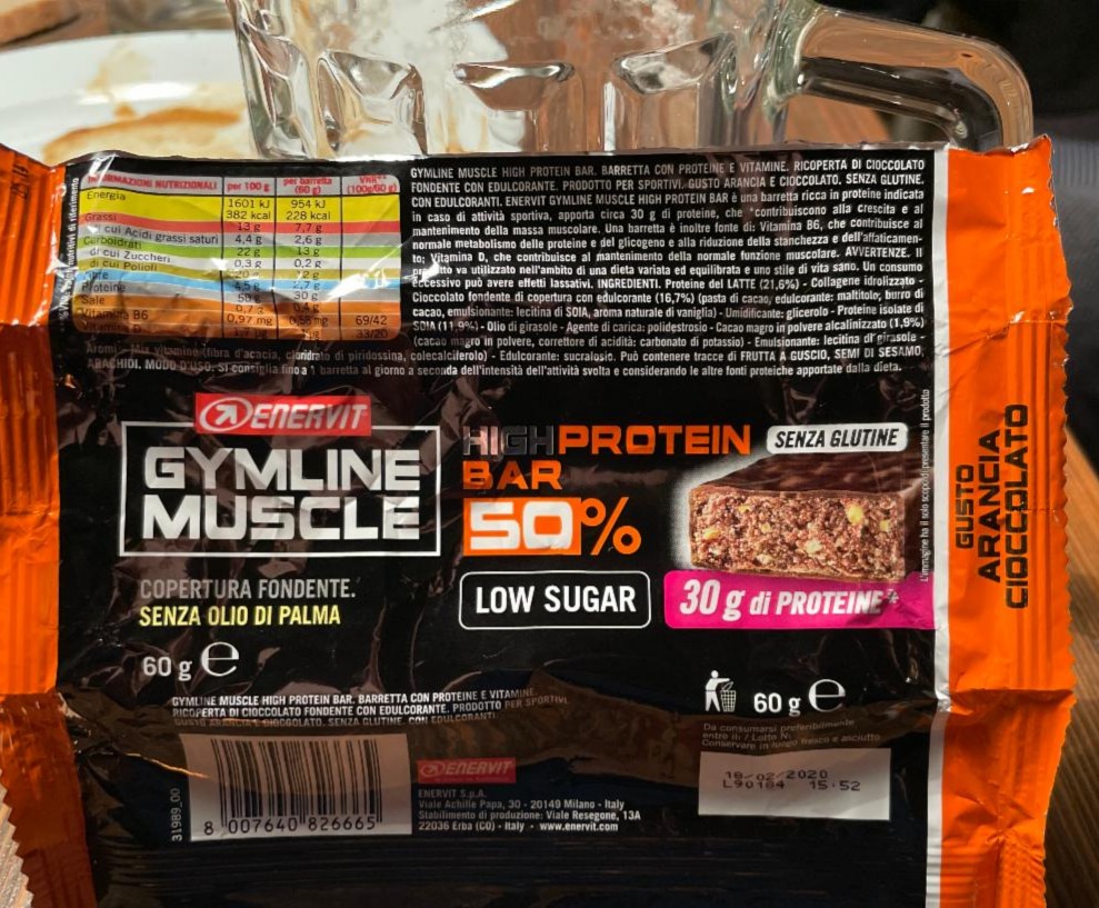 Fotografie - Enervit High Protein Bar 50% Arancia Cioccolato