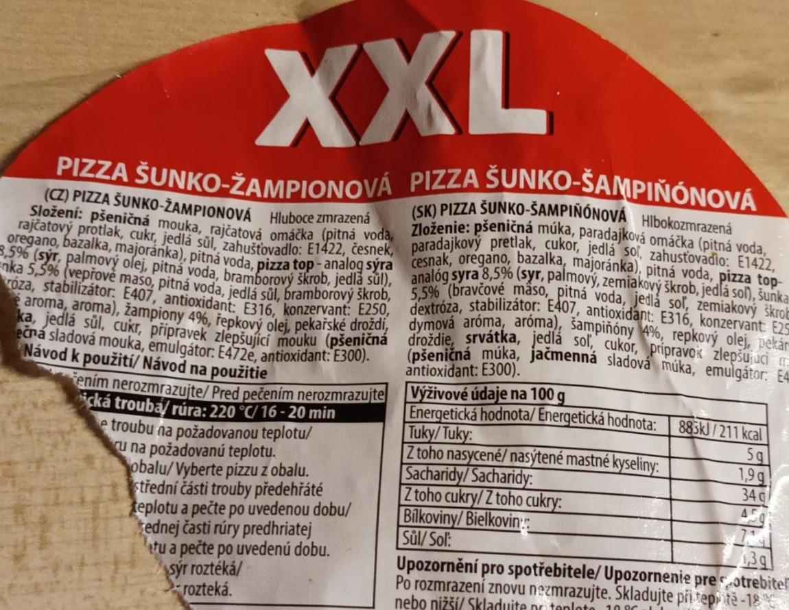 Fotografie - Pizza Šunkovo-Žampionová XXL FrostFood