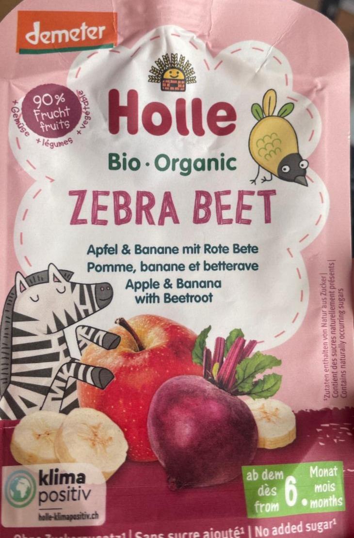 Fotografie - Holle Zebra beet Apfel & Banane mit Rote Bete Demeter