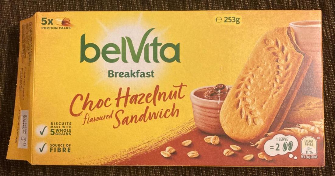 Fotografie - Breakfast choc hazelnut flavoured sandwich Belvita